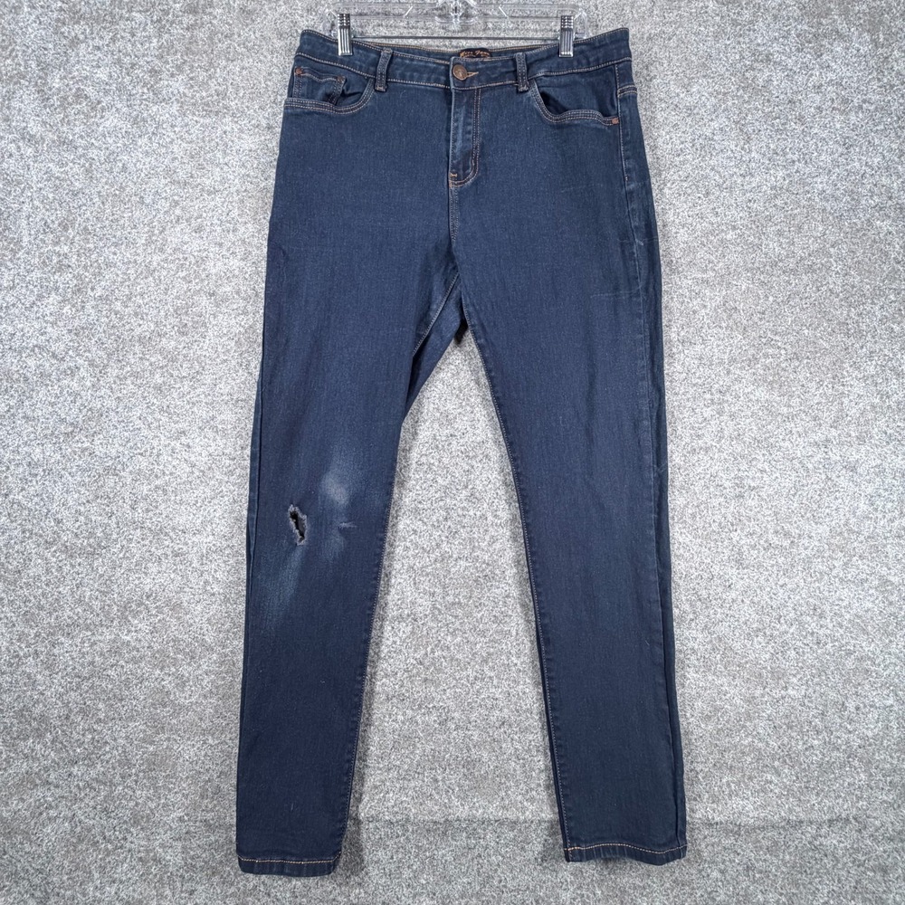 Miss Fanny Fashion Style Womens Dark WashSkinny Jeans Distressed Knee EU Size 46